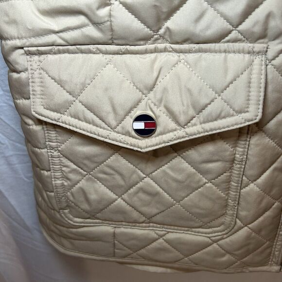 Tommy Hilfiger Women's Khaki Quilted Zip-Up Jacket Size Medium - Picture 3 of 10